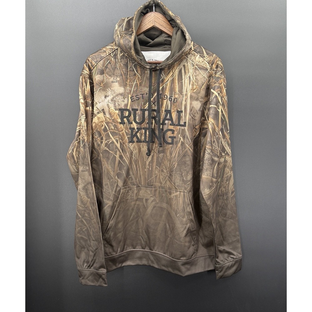 Rural King Mens Large Realtree MAX-7 Camo Gradient Hunting Pullover Hoodie NWT